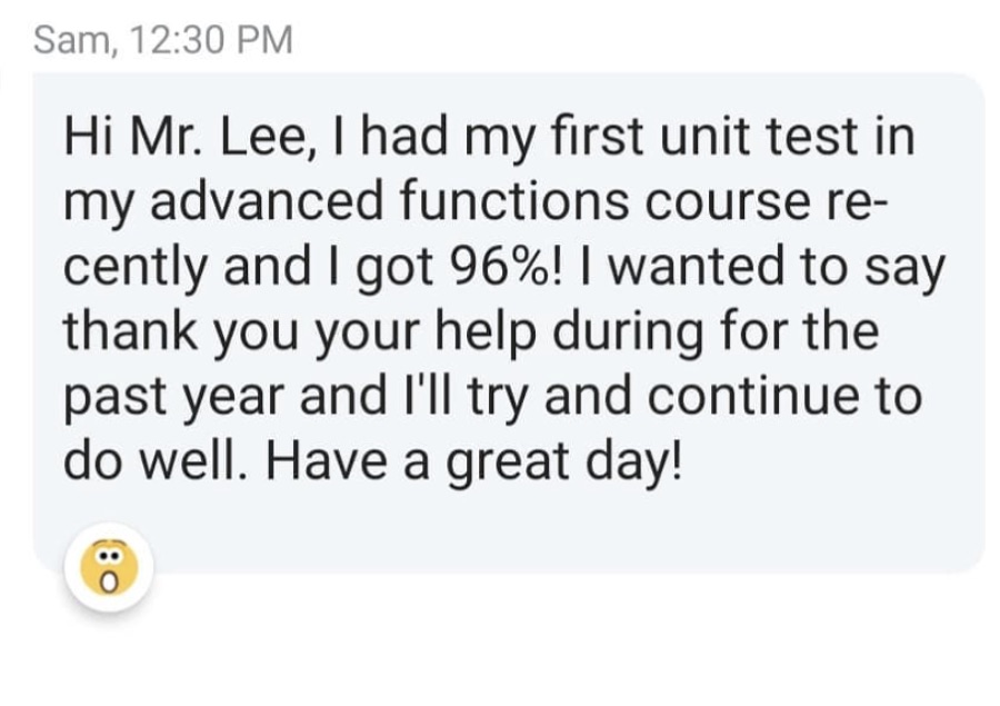 Sam — 96% on Advanced Functions