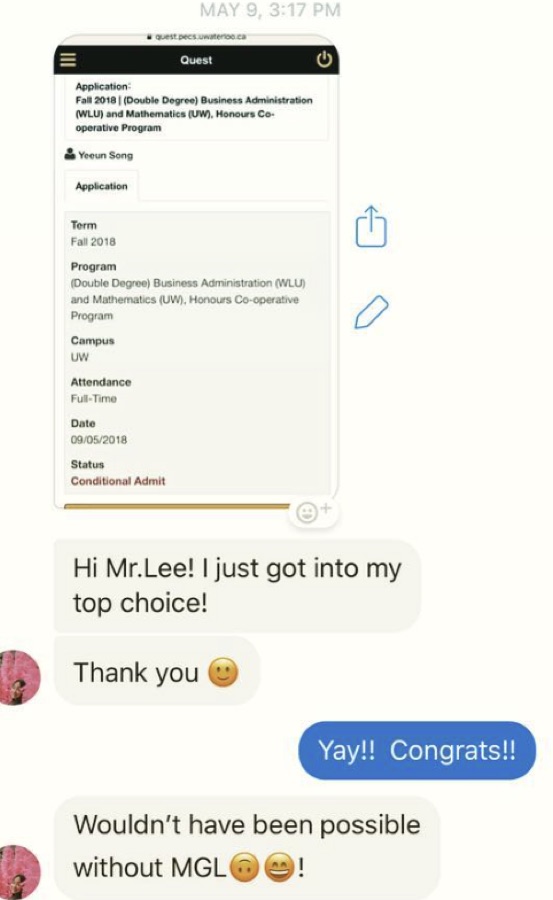 Yeeun — accepted to Waterloo BBA/Math Double Degree