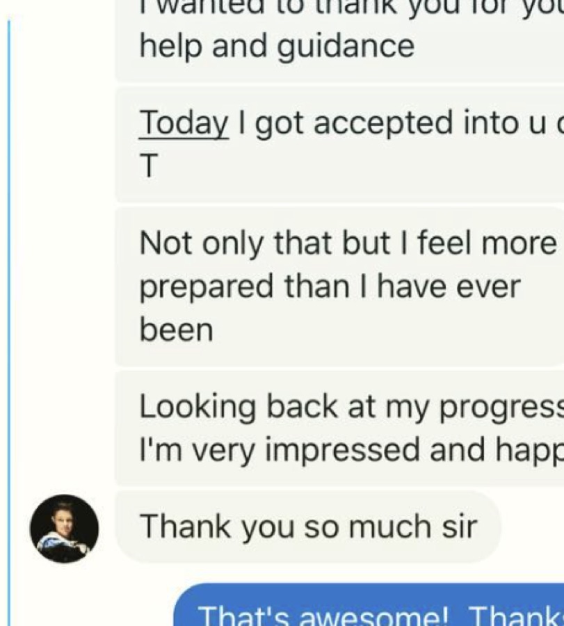 Student accepted to UofT with Min reply