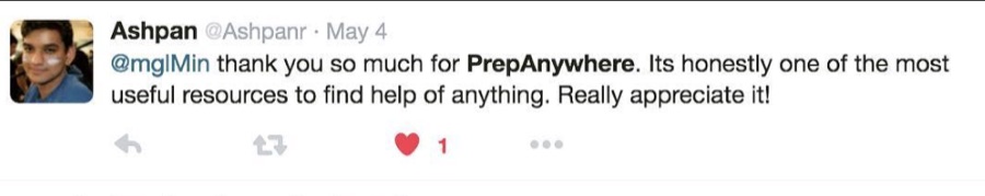 Ashpan thanking PrepAnywhere